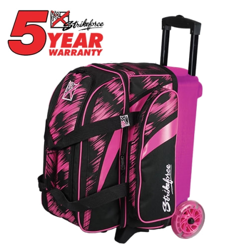 KR 2-Ball Cruiser Scratch Double Roller Pink Bowling Bag ...