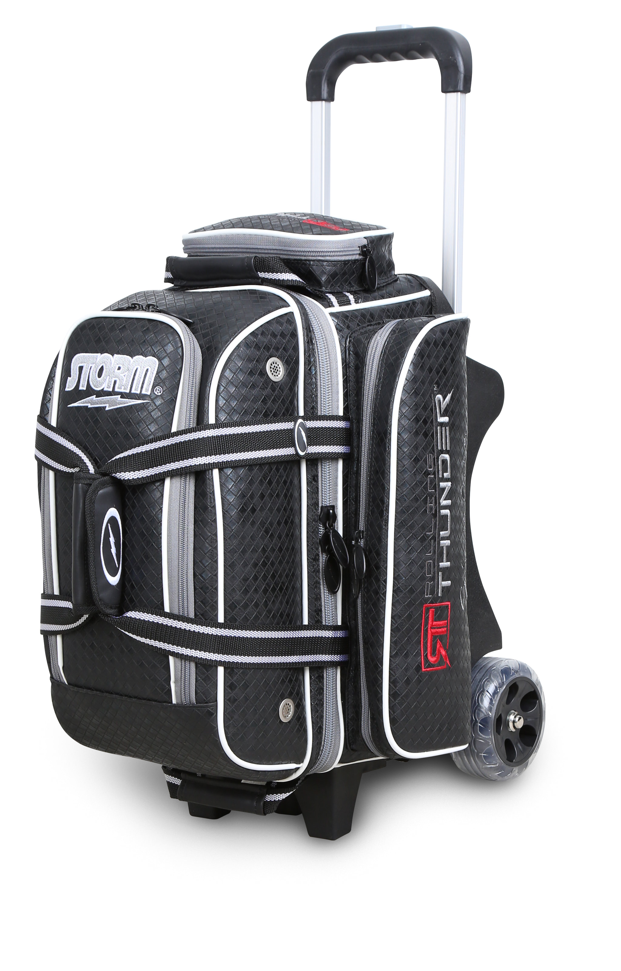 THE COMMANDO 2 BALL DOUBLE ROLLER BOWLING BAG in SILVER GRAY & BLACK ~  NEW 